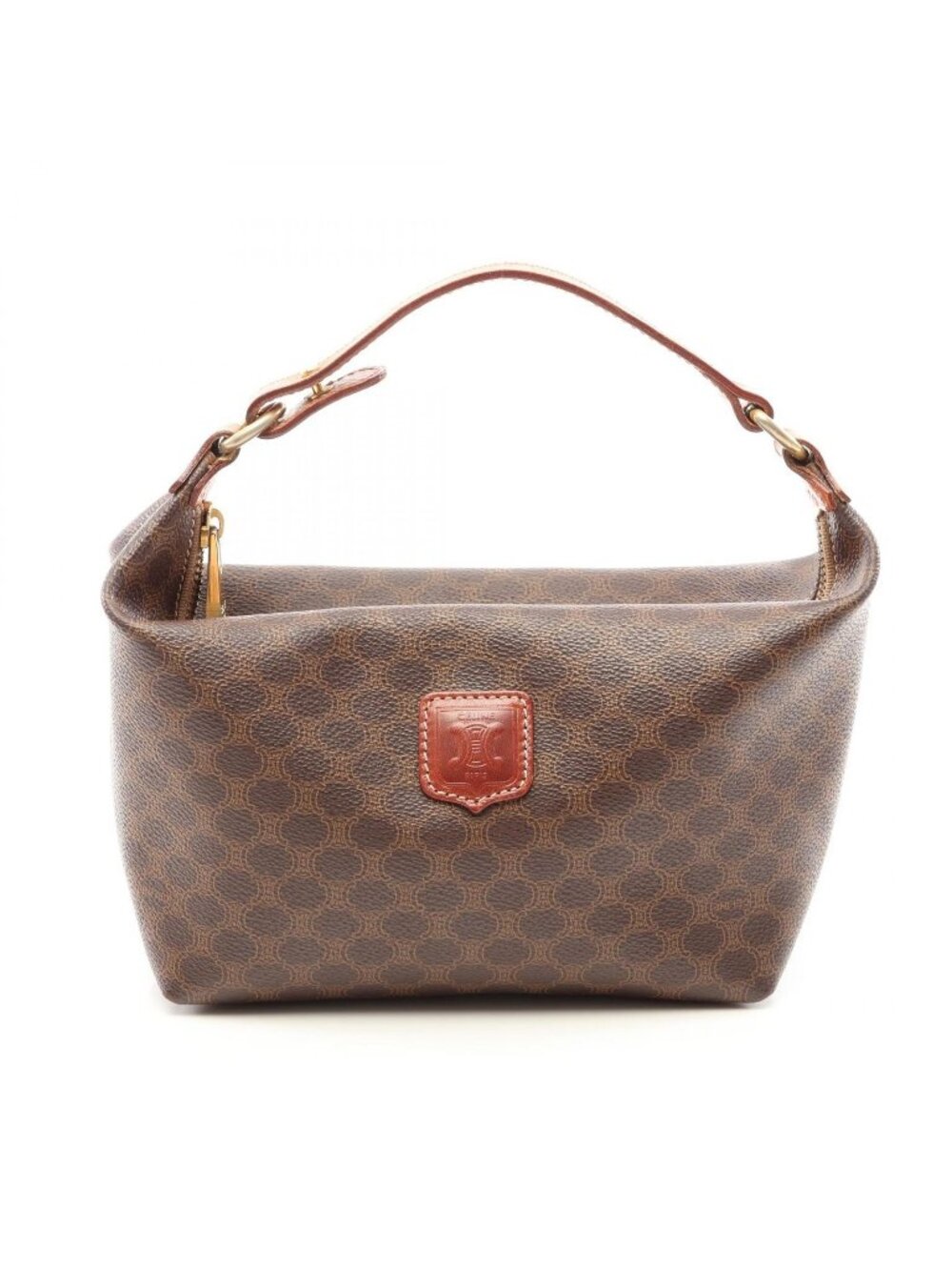 Celine Handbag Macadam Brown Leather Vanity Bag
